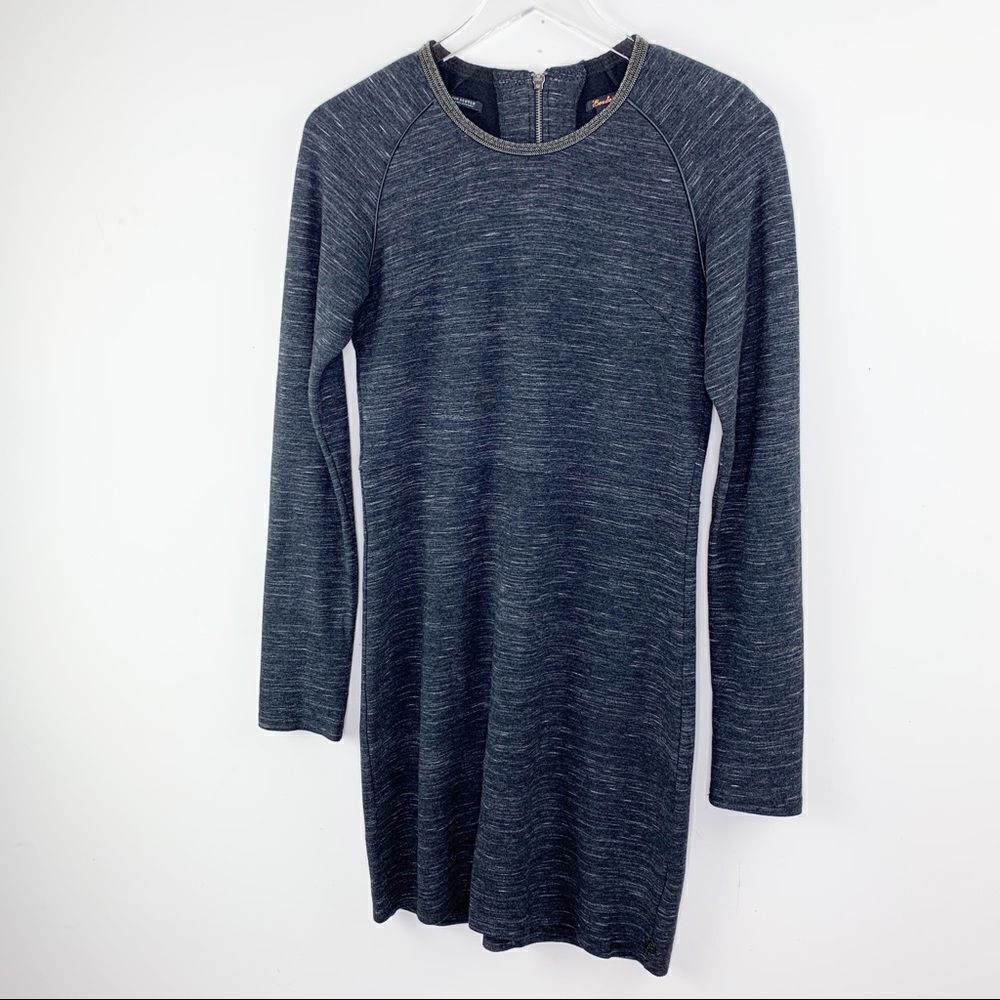 Scotch &‎ Soda Long Sleeve Marled Gray Knit Dress